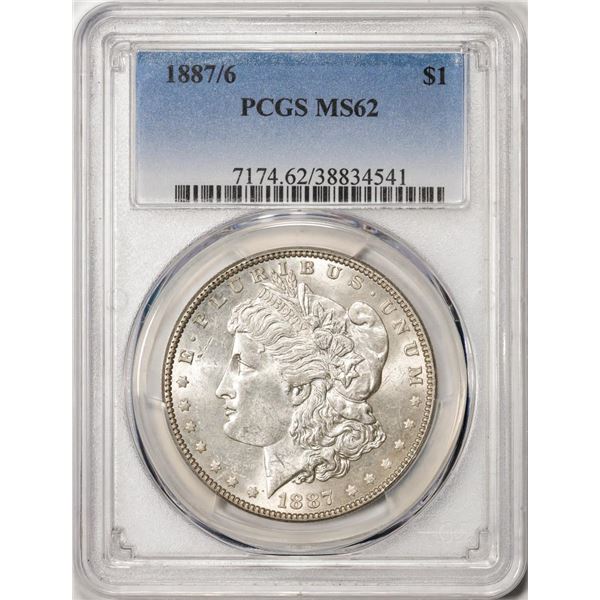 1887/6 $1 Morgan Silver Dollar Coin PCGS MS62
