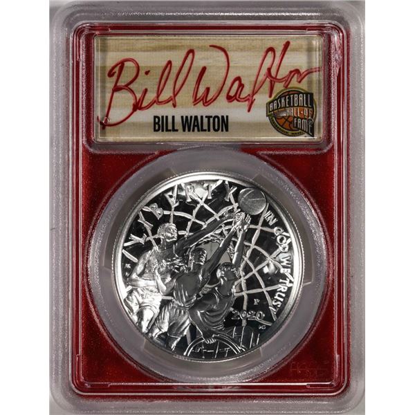 2020-P $1 Basketball HOF Silver Dollar Coin PCGS PR70DCAM Bill Walton Signature FDOI