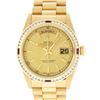 Image 2 : Rolex Men's 18K Yellow Gold Champagne Ruby and Diamond Day Date President Wristwatch