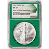 Image 1 : 1991 $1 American Silver Eagle Coin NGC MS69 Green Core