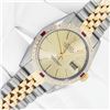 Image 2 : Rolex Mens Two Tone Champagne Index Ruby and Diamond Datejust Wristwatch