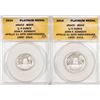 Image 1 : Set of 2014 Proof 1/4 oz & 1/2 oz Platinum JFK Apollo 11 Anniversary Medal ANACS MS69