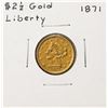 Image 1 : 1871 $2 1/2 Liberty Head Quarter Eagle Gold Coin