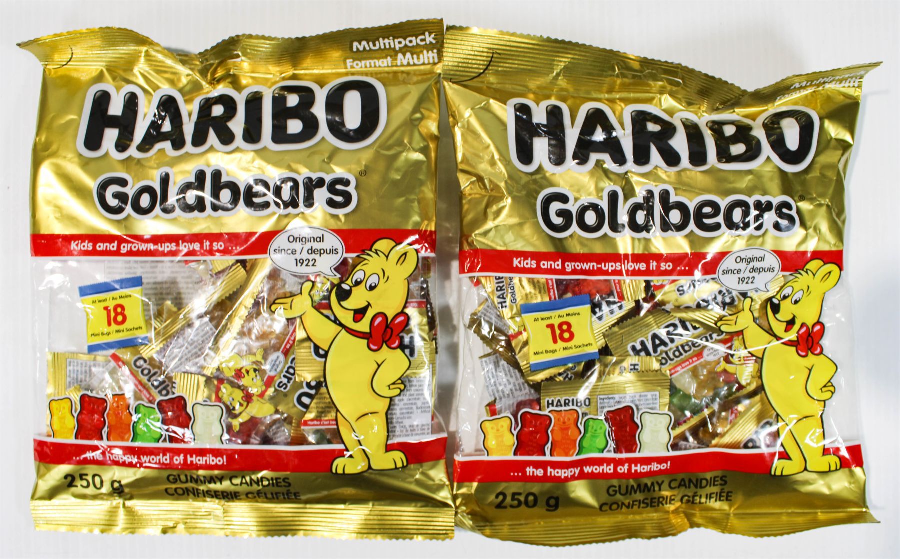 2 PK HARIBO GOLD BEARS GUMMY CANDIES 250G