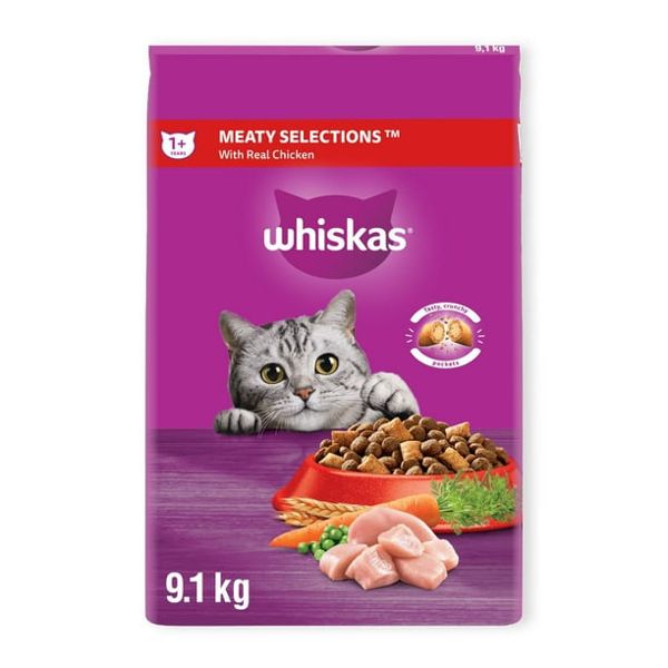 WHISKAS MEATY SELECTION WITH CHICKEN 9.1KG