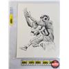 Image 1 : Lithograph 8 x 10 Football Player -  Elroy "Crazy legs" Hirsch - By Roger Riger (SEE PICS!)