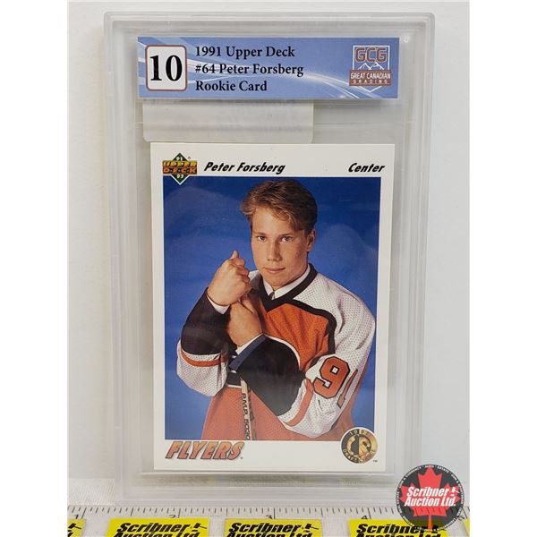 1991 Upper Deck #64 Peter Forsberg Rookie Card : Flyers (Certified GCG 10) (SEE PICS!)