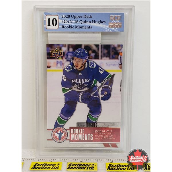 2020 Upper Deck #CAN-16 Quinn Hughes Rookie Moments : Canucks (Certified GCG 10) (SEE PICS!)