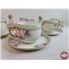 Image 2 : Hand Painted China "Rosenthal" Bavaria : 6 Cups/Saucers & Salt / Pepper (Consignor has included note
