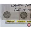 Image 2 : Canada Twenty Five Cent (4): 1949; 1950; 1966; 1968 (Consignor has included notes) (SEE PICS!)