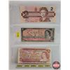 Image 1 : Canada $2 Bills (3): - 1954 Beattie/Rasminsky #YR6845002 - 1974 Lawson/Bouey #RW4763169 - 1986 Thies