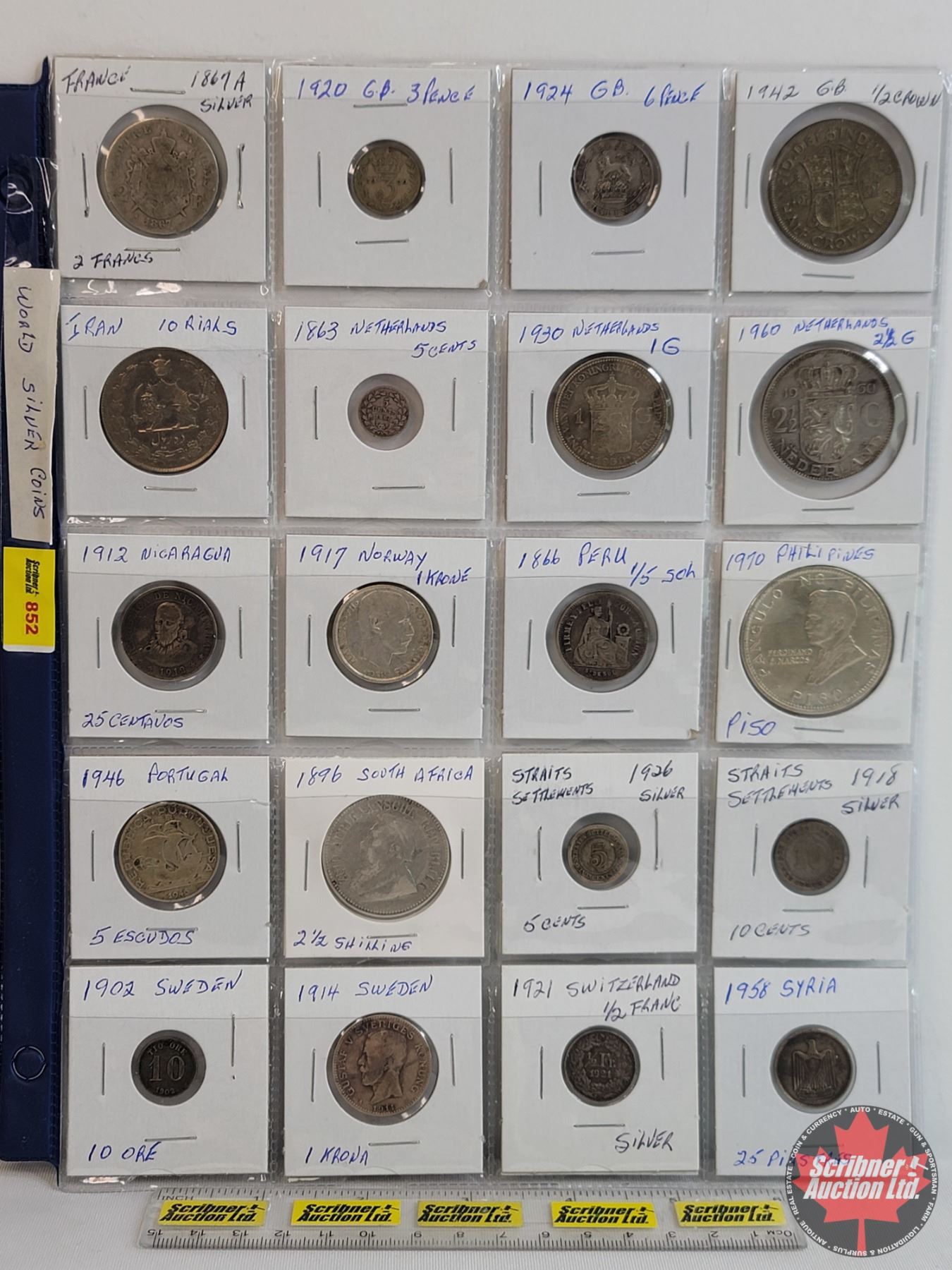 Foreign Coin Collection Variety Silver (Sheet of 20) France; Great