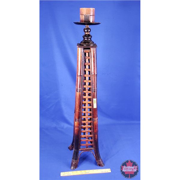 HOME DÉCOR : Wooden Pedestal Candle Holder ( 34-1/4"H x 5-1/2"W x 5-1/2"D)  (SEE PICS!)