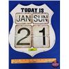 Image 1 : HOME DÉCOR : Single Sided Tin Calendar Sign ( 15-1/4"H x 13"W) (SEE PICS!)