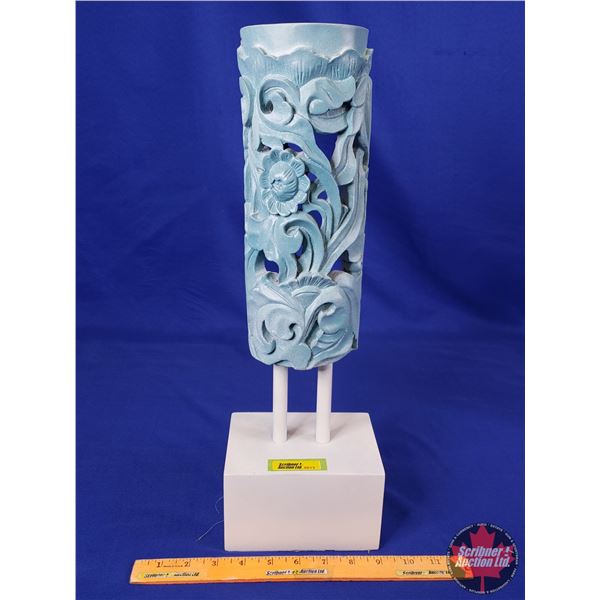 HOME DÉCOR : Blue Pedestal Ornament (19 H x 4-1/4 W x 6 W) (SEE PICS!)