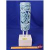 Image 1 : HOME DÉCOR : Blue Pedestal Ornament (19"H x 4-1/4"W x 6"W) (SEE PICS!)