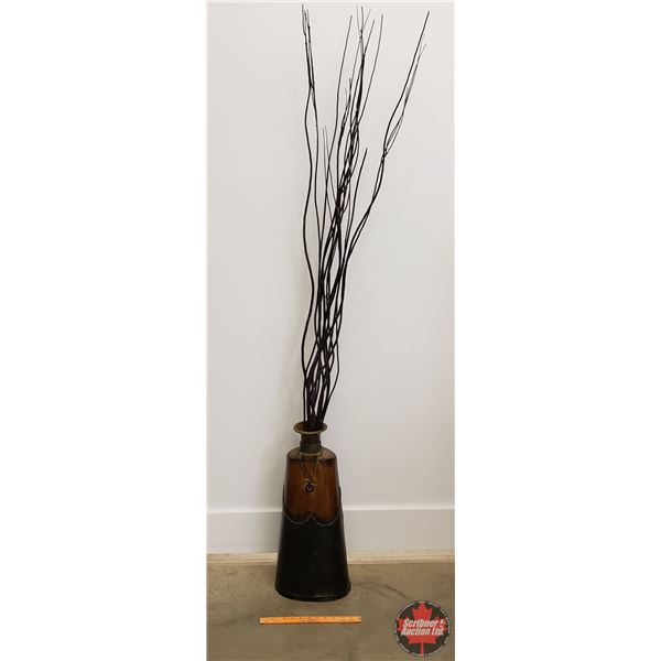 HOME DÉCOR : Tin Vase w/Décor Sticks (Vase Measures : 22"H x 9"Dia) (SEE PICS!)