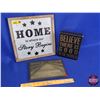 Image 1 : HOME DÉCOR - Wall Art : "Home" Galvanized, "Believe" Wooden & "Depth of Life" Wooden (Largest Measur