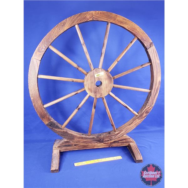 HOME DÉCOR : Wooden Wagon Wheel Art Display (35 H x 31-1/2 Dia) (SEE PICS!)