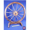 Image 1 : HOME DÉCOR : Wooden Wagon Wheel Art Display (35"H x 31-1/2"Dia) (SEE PICS!)