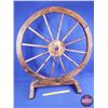 Image 1 : HOME DÉCOR : Wooden Wagon Wheel Art Display (35"H x 31-1/2"Dia) (SEE PICS!)