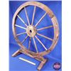 Image 3 : HOME DÉCOR : Wooden Wagon Wheel Art Display (35"H x 31-1/2"Dia) (SEE PICS!)