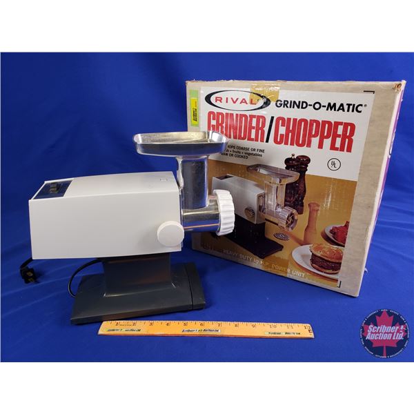 Rival Grind-O-Matic Grinder/Chopper (Box Measures : 13-1/2 H x 8 W x 13 D) (SEE PICS!)