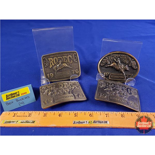 Hesston National Final Rodeo Belt Buckles (4) : 1975(2), 1976, 1977 (SEE PICS!)