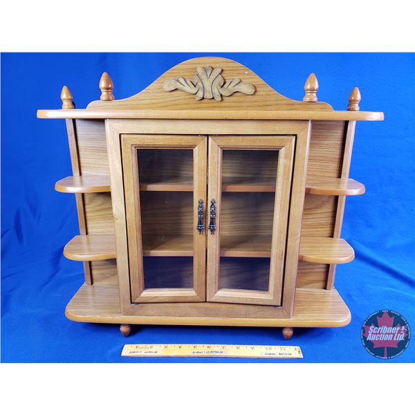 Curio Wooden Trinket Cabinet (16"H x 21"W x 5"D) (SEE PICS!)