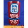 Image 2 : Blue Ribbon Baking Powder Tins (2) (Largest Measures : 8-1/2"H x 5"Dia) (SEE PICS!)