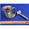 Image 1 : Vintage Pewter Horn-Shaped Tankard w/Aluminum Mallet (Cup Measures : 5"H x 3-1/2"Dia) (SEE PICS!)