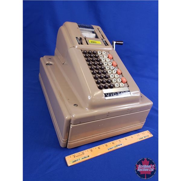 Vintage Victor Cash Register c.1950's (11"H x 12"W x 15-1/2"D) (SEE PICS!)