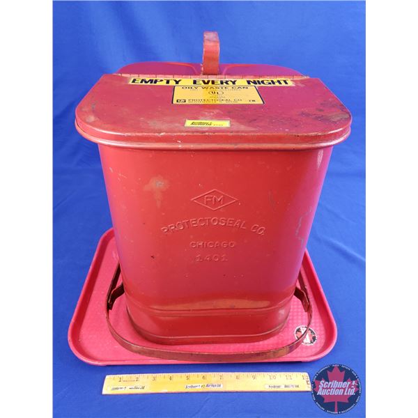 Oil Waste Can w/Pedal Opener (15"H x 12-1/2"W x 13"D) (SEE PICS!)