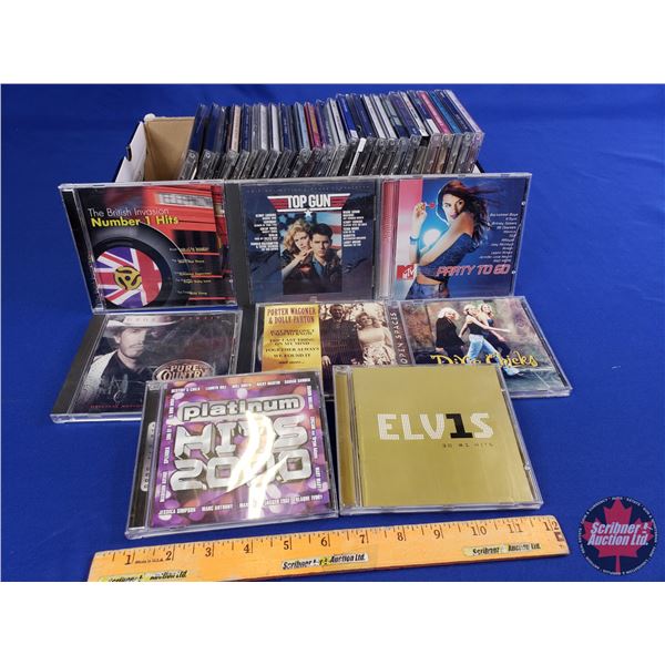 Collection of CDs (35) Incl. : Elvis, Dolly Parton, Dixie Chicks, Top Gun, etc (SEE PICS!)