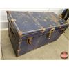 Image 3 : Atlas Metal Steamer Trunk (18-1/2"H x 36"W x 17-1/4"W) (SEE PICS!)