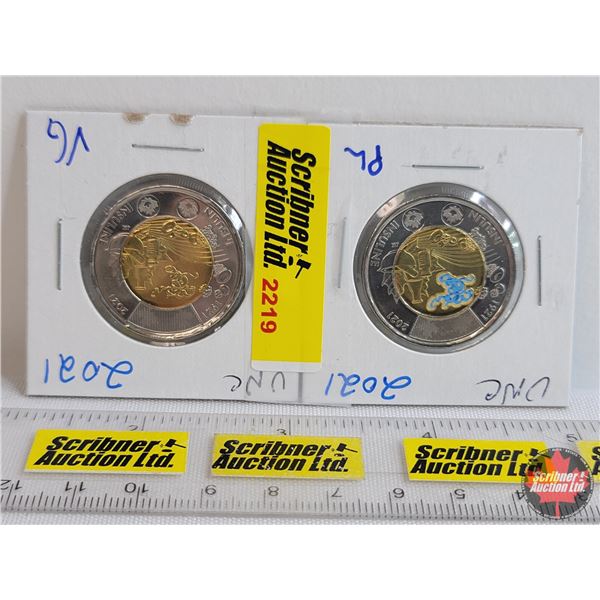 Canada Toonies (2): 2021 Colorized & Non-Colorized (SEE PICS!)