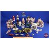 Image 1 : Christmas Decoration Lot : Choiring Statues, Tea Light Candle Holder, Snow Globe, Earrings, Ornament