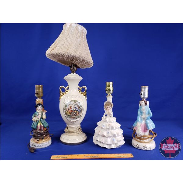 Electis  Victorian Motif  Lamps (4) (Tallest Measures : 22 H) (SEE PICS!)