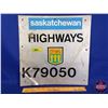 Image 1 : Single Sided Tin Sign : Saskatchewan Highways (14"H x 14"W) (SEE PICS!)