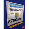 Image 2 : Single Sided Tin Sign : Saskatchewan Highways (14"H x 14"W) (SEE PICS!)