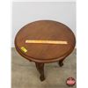 Image 2 : Round Wooden Side Table (21"H x 19"Dia) (SEE PICS!)