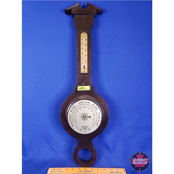 Barostar Wall Hanging Barometer/Thermometer (26"H x 8-1/2"W) (SEE PICS!)