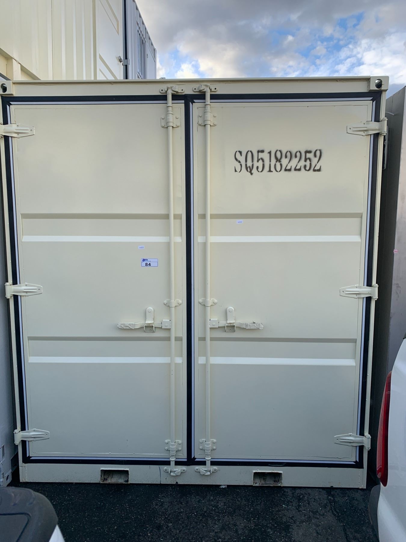 Rsb Containers 12FT CREAM OFFICE STORAGE SHIPPING CONTAINER WITH DUAL SWING REAR DOORS ...
