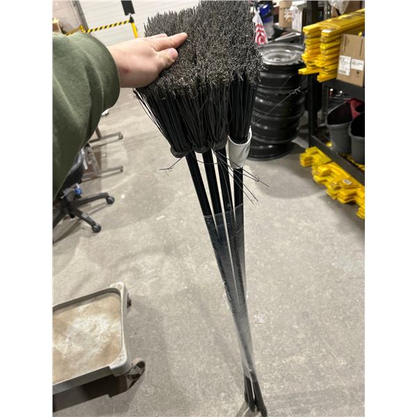 Lot of 4 assorted floor brooms