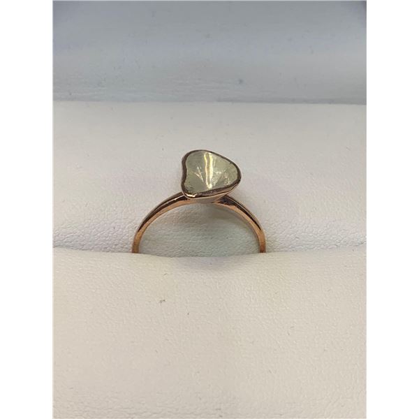 Natural Diamond Rose Cut 2.56 Carat Solitaire on .925 silver and 14K Gold Ring with Appraisal Certif