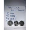 Image 2 : Estate Coins - Lot of 9 1943 USA Steel Pennies