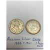 Image 4 : Lot of Vintage mexican coins including 2 Silver Aztec Coins