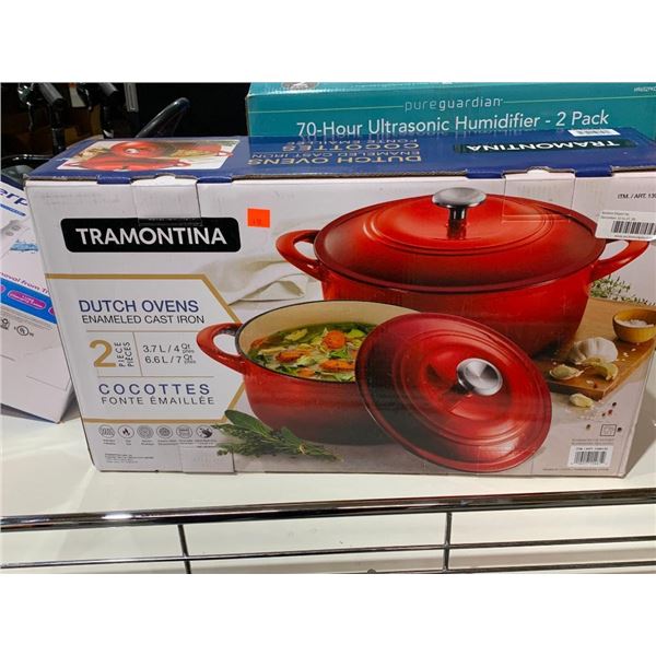 Tramontina Dutch Ovens Enameled Cast Iron 2 Pc 3.7L & 6.67L
