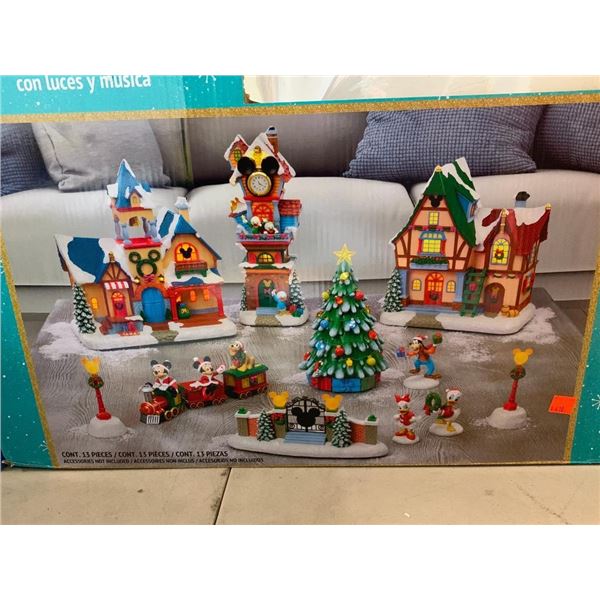 Disney 13 pc Hoilday Vilage w/ Lights & Music