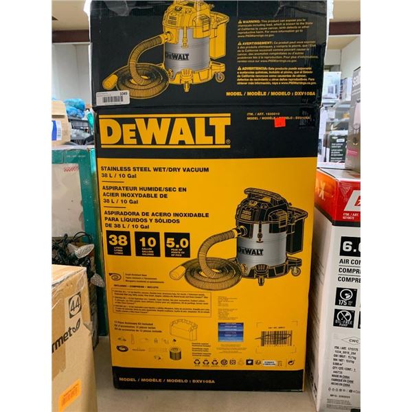 DeWalt Stainless Steel Wet/Dry Vacuum 38L